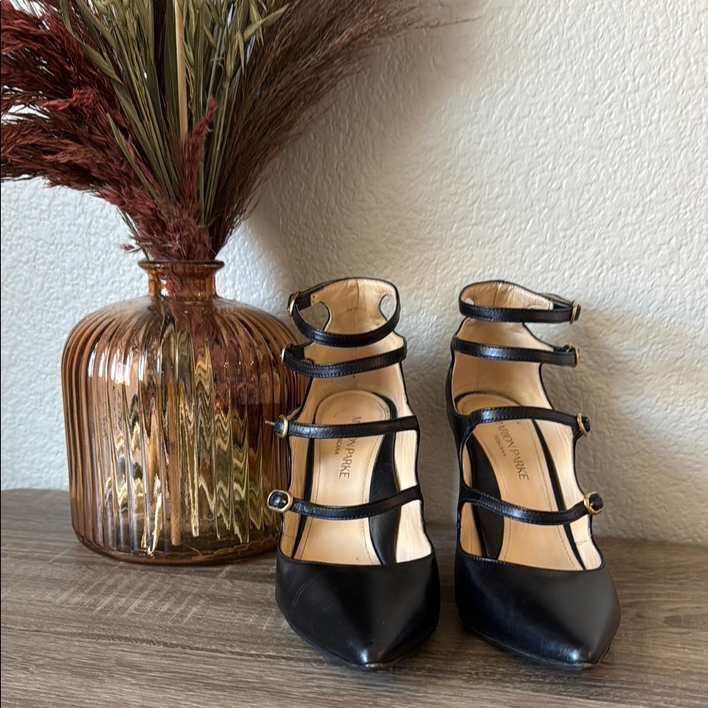 Chic Marion Park Black Multi-Strap Heels - Picture 2 of 5
